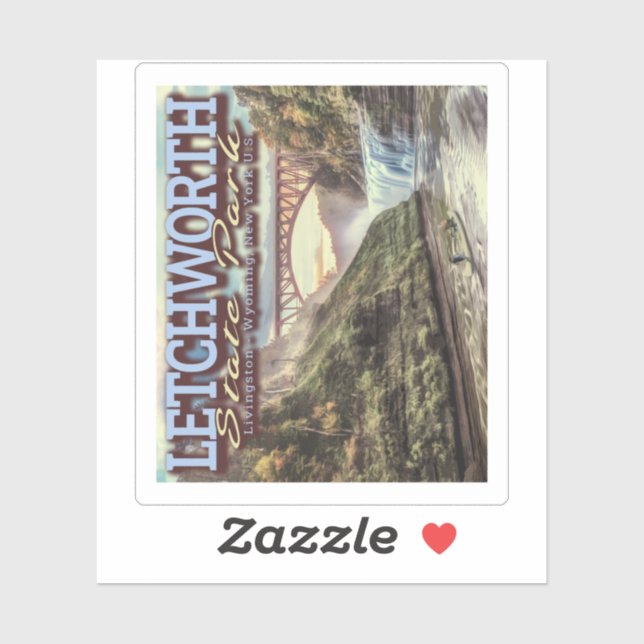 PEGATINA CANOA DEL RÍO - PARQUE ESTATAL LETCHWORTH - NUEVA  (Hoja)