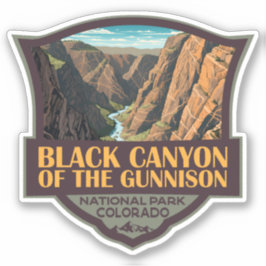 Pegatina Cañón Negro Del Arte Del Parque Nacional Gunnison