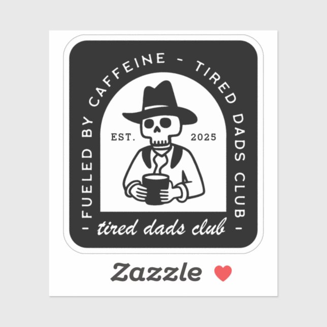 Pegatina Cansado exhausto padre gracioso personalizado del  (Hoja)