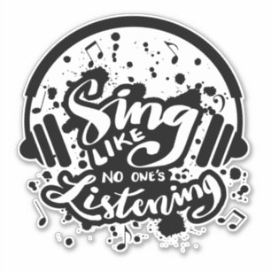 Pegatina Cantar como no escuchar