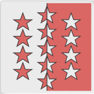 Pegatina Cantón de la bandera de Valais, Suiza