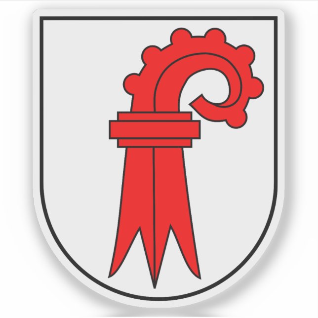 Pegatina Cantón del emblema de Basilea-Landschaft, Suiza (Anverso)