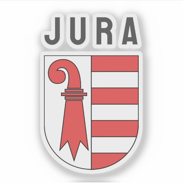 Pegatina Cantón del escudo de armas de Jura, SUIZA (Anverso)