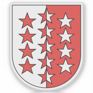 Pegatina Cantón del escudo de armas de Valais, Suiza