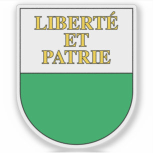 Pegatina Cantón del escudo de armas de Vaud, Suiza