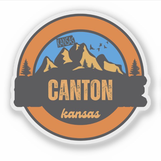 Pegatina Cantón, Kansas (Anverso)