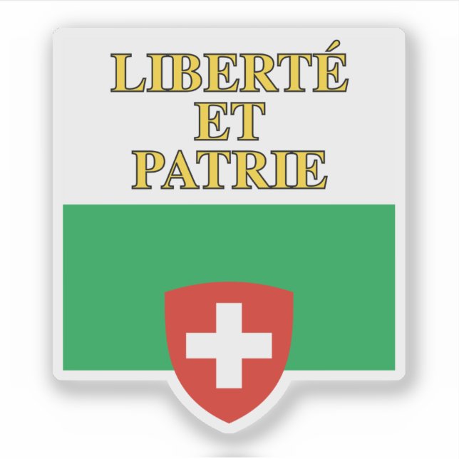 Pegatina Canton of Vaud flag, Switzerland (Anverso)