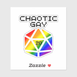 Pegatina Caótico Gay D20 – Orgullo LGBTQ+ DND