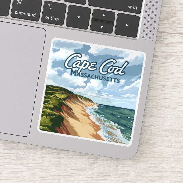 Pegatina Cape Cod Beach Seashore Massachusetts Blue (Detalle)