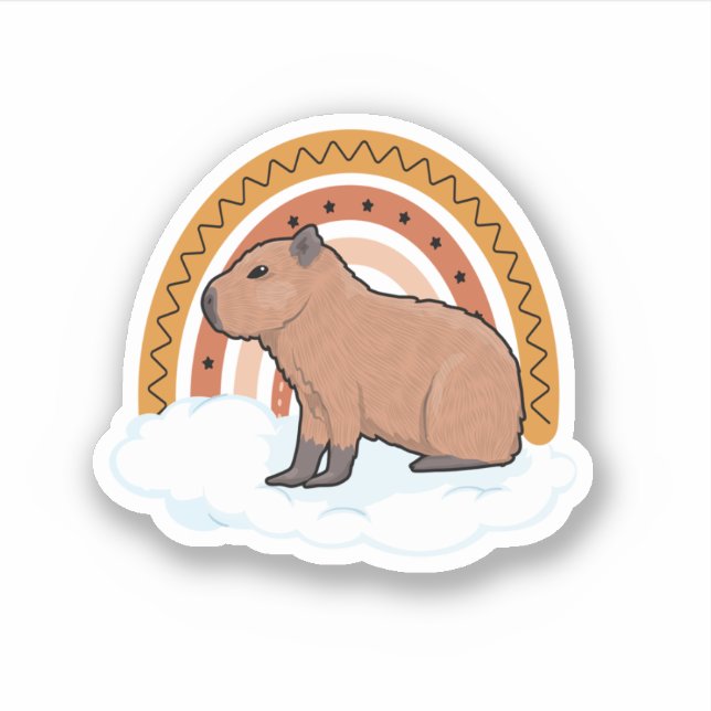 Pegatina Capibara Mascota Animal (Anverso)