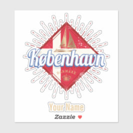 Pegatina Capital de Copenhague Dinamarca Navegación por mar