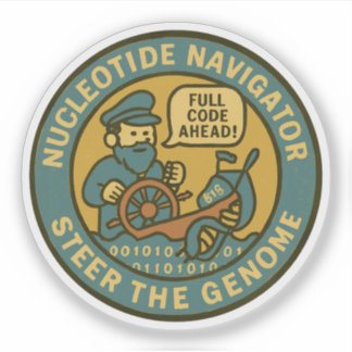 Pegatina Capitán del Bio-Sea, el viajero del genoma