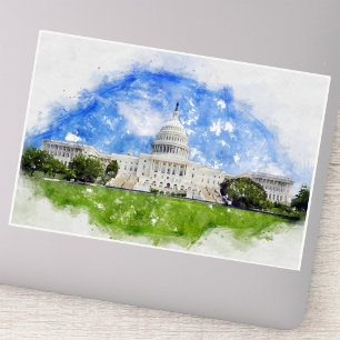 Pegatina Capitolio de Estados Unidos en Washington DC Paste