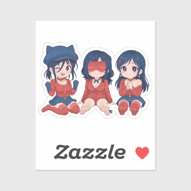 Pegatina Cappy Mita Sleepy Mita Kind Mita Chibi Lindo Anime (Hoja)