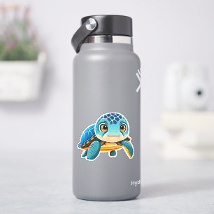 Pegatina caprichosa de tortuga marina para niños