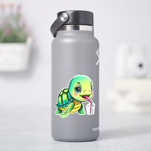 Pegatina caprichosa de tortuga marina para niños