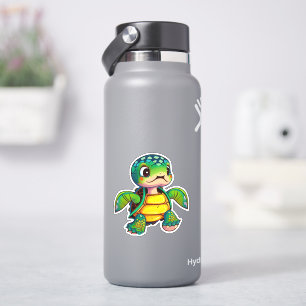 Pegatina caprichosa de tortuga marina para niños