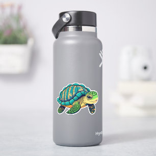 Pegatina caprichosa de tortuga marina para niños
