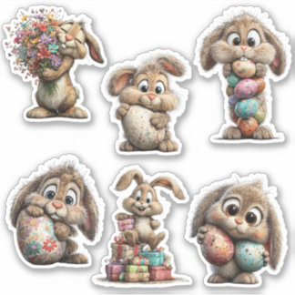 Pegatina caprichosa del conejo de Pascua Conejo li