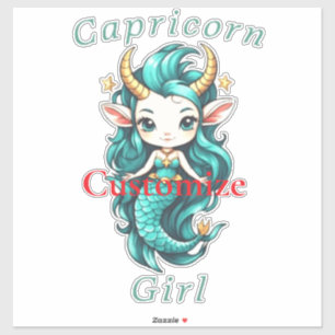 Pegatina Capricorn Chica Mermaid Thunder_Cove