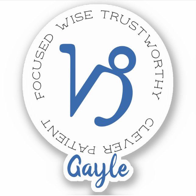 Pegatina Capricornio de símbolo zodiaco (Anverso)