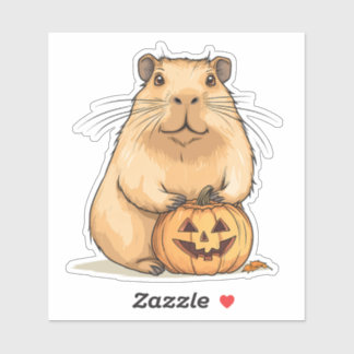 Pegatina Capybara and Pumpkin Halloween