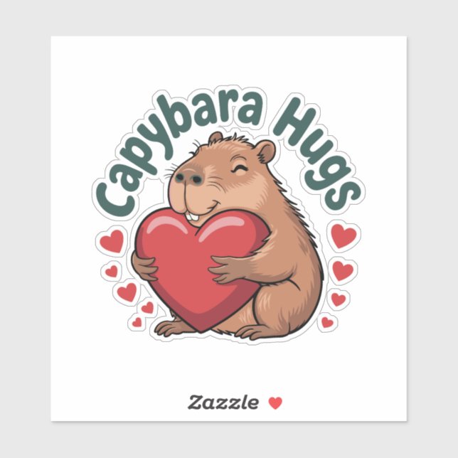 Pegatina Capybara Hugs (Hoja)