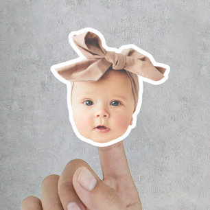 Pegatina Cara de Bebé Divertida Recorte Foto Personalizada
