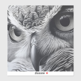 Pegatina Cara de búho blanco y negro