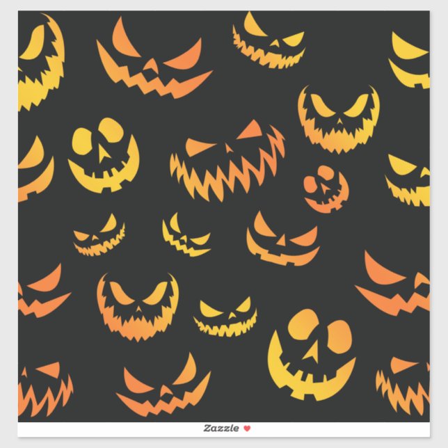 Pegatina Cara de calabaza de Jack O Lantern (Hoja)