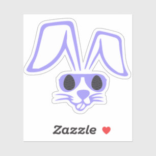 Pegatina Cara de conejo con sombras Graciosos Niños De Pasc