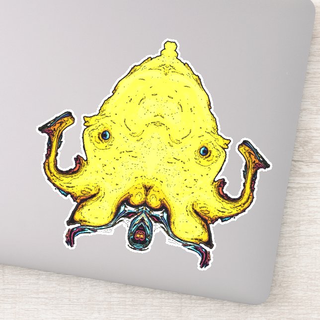 Pegatina Cara de Dios del Monstruo (Detalle)