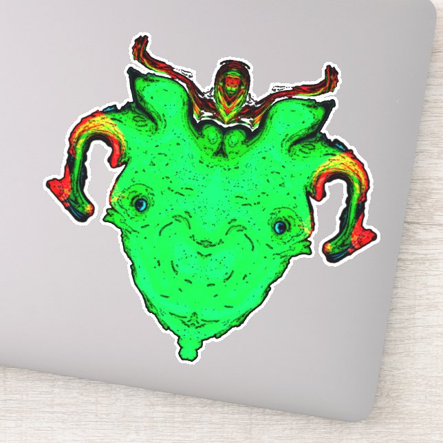 Pegatina Cara de Dios del Monstruo (Detalle)