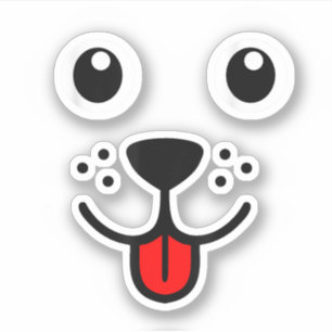 Pegatina Cara de emoticono feliz de perro cachorro animal d