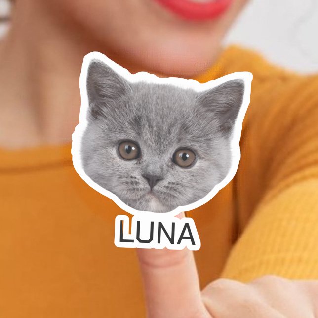 Pegatina Cara de foto de gato personalizado (Subido por el creador)