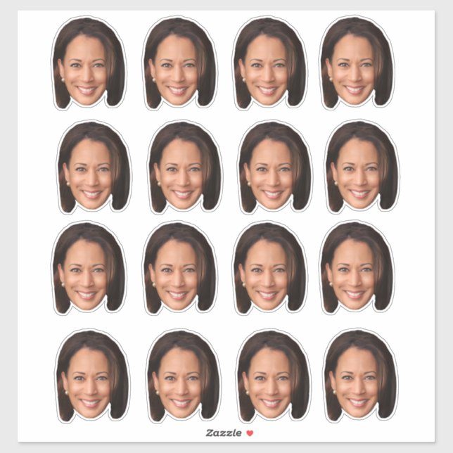 Pegatina Cara de Kamala Cara Divertida de Kamala Harris  (Hoja)