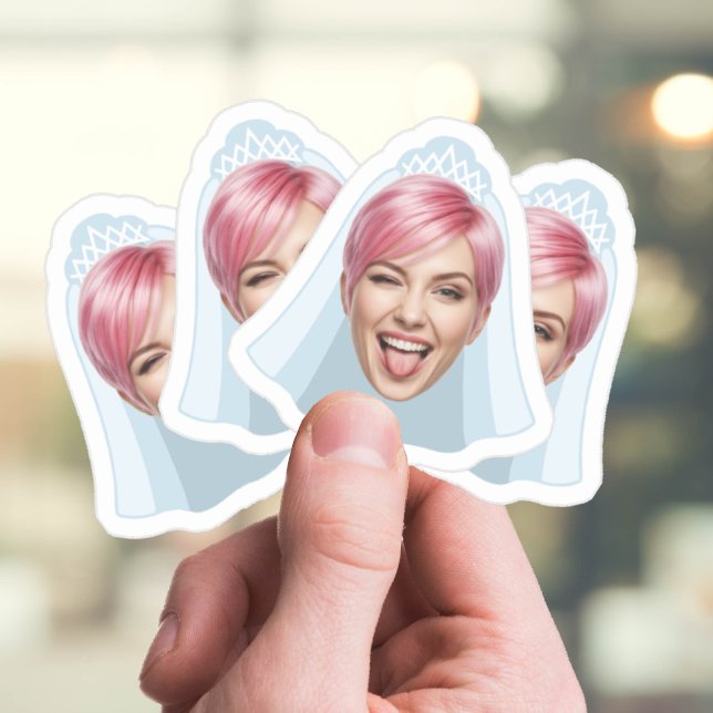 Pegatina Cara de Novia Divertida – Foto Personalizada con V (Subido por el creador)