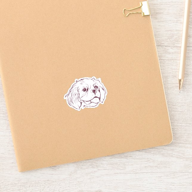 Pegatina Cara de perro Cavalier (Cuaderno)