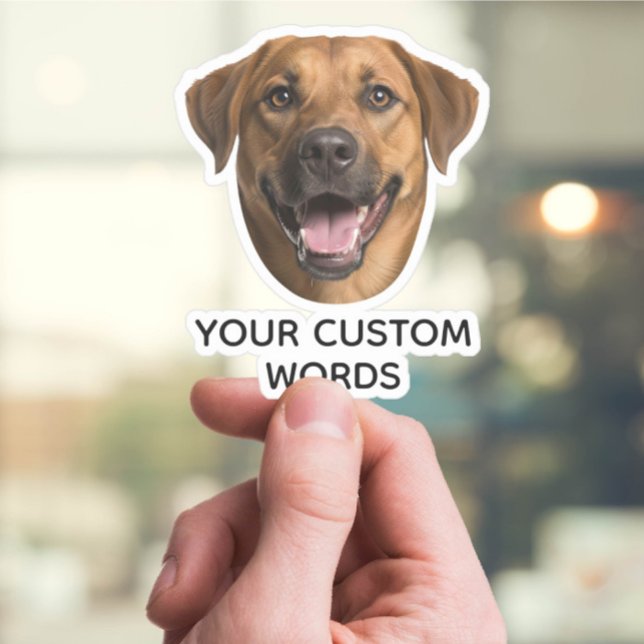 Pegatina Cara de perro personalizado con foto y texto perso (Subido por el creador)