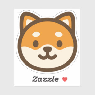 Pegatina Cara de perro Shiba Inu linda