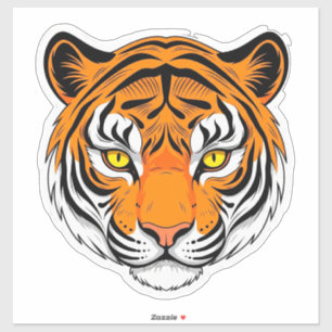 Pegatina Cara de Tigre Vibrante