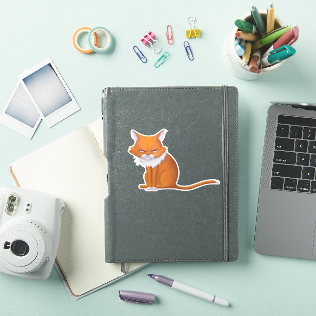Pegatina Cara del gato de la mañana del lunes (Funda para iPad)