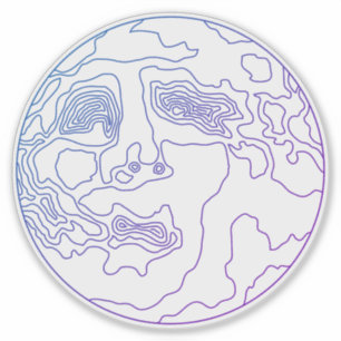 Pegatina cara en la luna