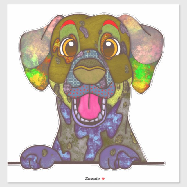 Pegatina Cara fea dálmata única (Hoja)