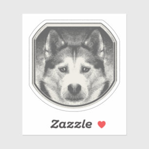 PEGATINA CARA HUSKY SIBERIANA