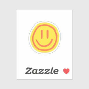 Pegatina Cara Sonriente Adorable Diseño de Emoji Feliz Po