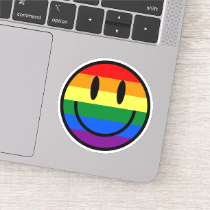 Pegatina Cara sonriente arco iris