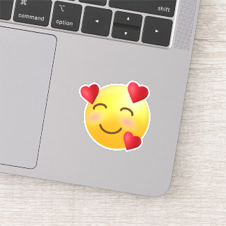 Pegatina Cara sonriente con Emoji cardíaca