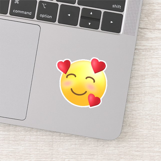 Pegatina Cara sonriente con Emoji cardíaca (Detalle)