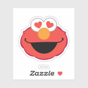 Pegatina Cara sonriente Elmo con ojos en forma de corazón